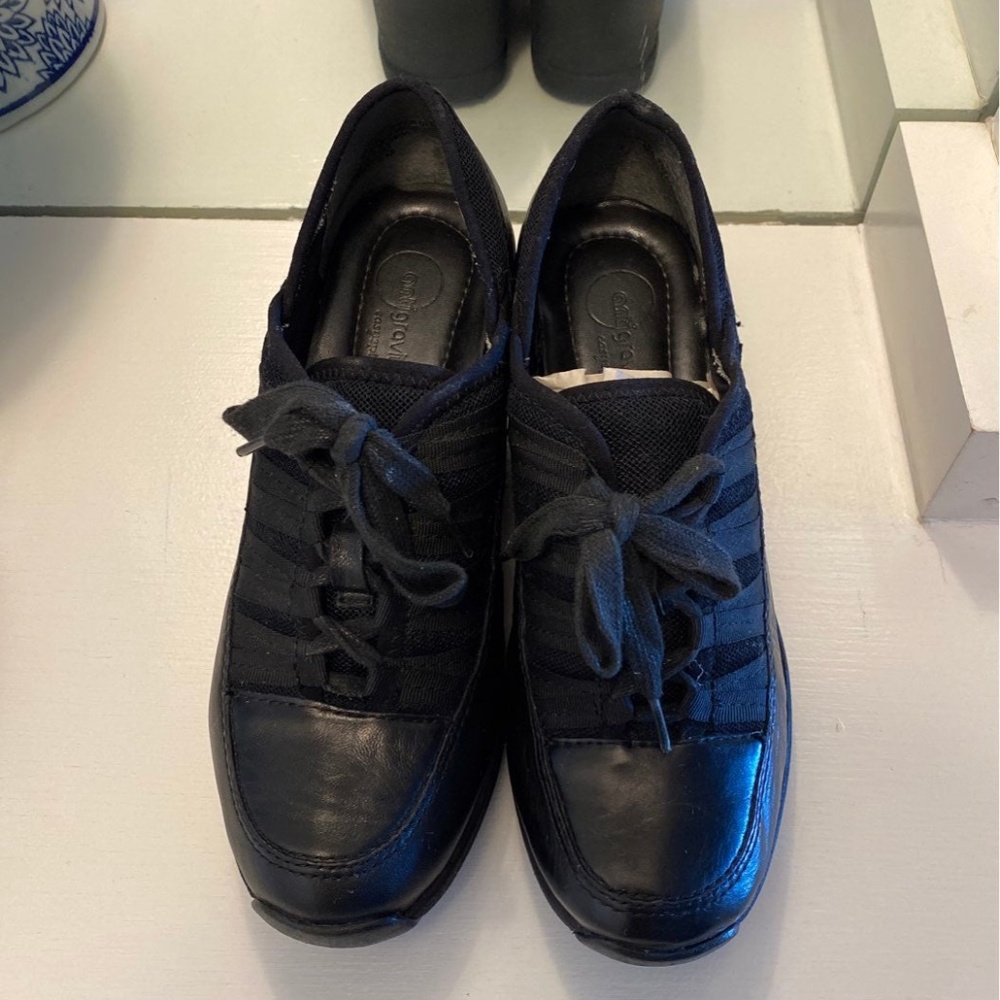 easy spirit walking shoes 5 black leather